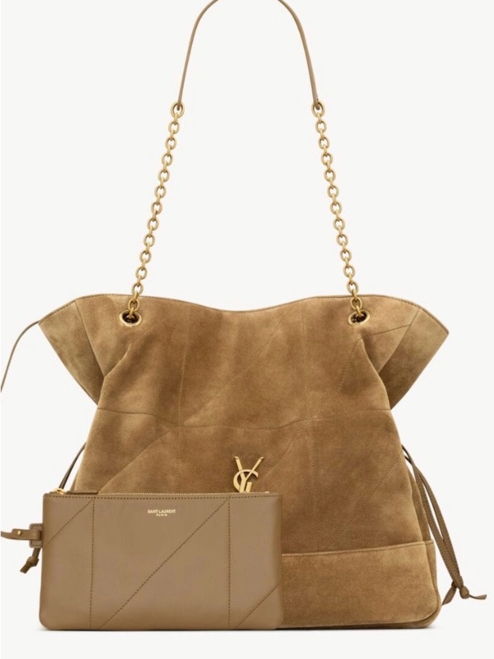 Saint Laurent Suede Tote in Cognac with Gold Hardware - Picture 4 of 4
